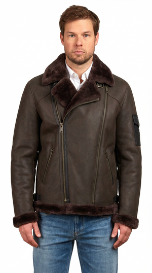 Brown with Tone on Tone Shearling